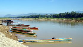 Mekong River and Boats Laos